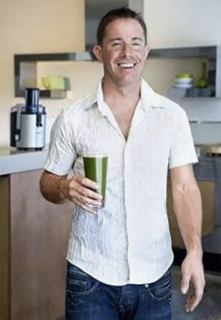 Man Drinking Cleansing Green Juice